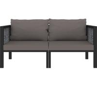 vidaXL Canapé 2 places avec revêtement Anthracite Poly rotin