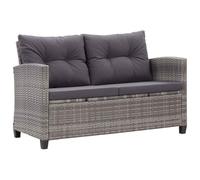 vidaXL Canapé 2 Places de Jardin avec Coussins Canapé de Patio Meuble de Terrasse Sofa de Jardin Balcon Extérieur Gris 124 cm Résine Tressée