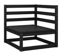 Vidaxl Canapé 2 Places De Jardin Avec Coussins Noir Bois De Pin Massif Noir