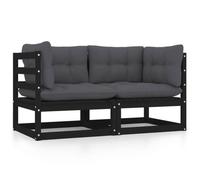 vidaXL Canapé 2 Places de Jardin avec Coussins Sofa de Terrasse Canapé d'Extérieur Meuble de Terrasse Meuble d'Extérieur 805734