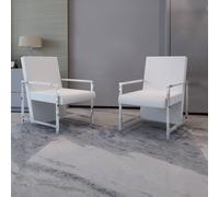 Vidaxl Canapé 2 Places De Jardin Et Coussins Blanc Bois De Pin Massif