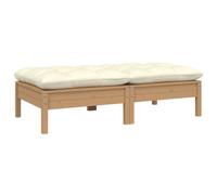 vidaXL Bois de Pin Solide Canapé 2 Places de Jardin et Coussins Canapé d'Extérieur Meuble de Terrasse Meuble d'Extérieur 806661