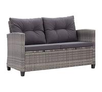 Vidaxl Canapé 2 Places De Jardin Et Coussins Gris 124cm Résine Tressée Multicolore