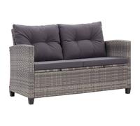 Vidaxl Canapé 2 Places De Jardin Et Coussins Gris 124cm Résine Tressée Multicolore