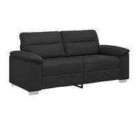 vidaXL Canapé 2 places Similicuir noir Assise 140 cm, 182×81×84 cm, accoudoirs