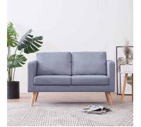 vidaXL Canapé 2 places tissu gris clair Canapé de salon séjour Mobilier de salon 242218