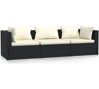 Salon de Jardin 4 pcs avec Coussins Résine Tressée Marron Mobilier vidaXL