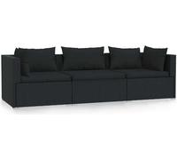 Salon de Jardin 4 pcs avec Coussins Résine Tressée Marron Mobilier vidaXL