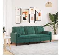vidaXL Canapé 2 places en velours 120 cm avec oreillers gris foncé