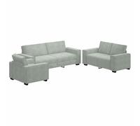 vidaXL Canapé 3 Places en Velours Gris Clair Canapé rembourré Confortable pour Salon Bureau Durable Fauteuil Lounge sièges Modernes