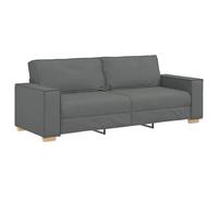 Canapé 3 places - Gris foncé - Tissu 100% polyester - Design contemporain - Confort moelleux