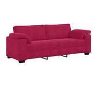 vidaXL Canapé 3 Places Rouge Bordeaux 220 x 77 x 82 cm Velours