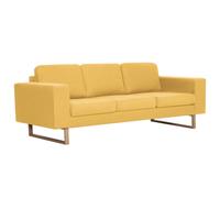 vidaXL Canapé à 3 places Tissu Jaune