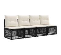 vidaXL Canapé 4 places 4 pc 4-Nombre de places Noir polyrotin 42026719