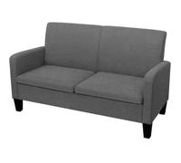 vidaXL Canapé à 2 places 244709 135 x 65 x 76 cm Gris foncé