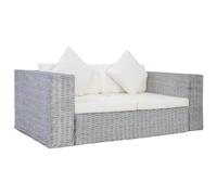 Vidaxl Canapé À 2 Places Avec Coussins Gris Rotin Naturel Gris