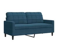 vidaXL Canapé à 2 places Bleu 140 cm Velours