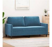 vidaXL Canapé à 2 places 140 cm Velours Bleu