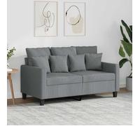 vidaXL Canapé à 2 Places, Causeuse avec Accoudoirs, Siège avec Dossier Rembourré, Meuble de Salon Salle de Séjour, Moderne, Gris Clair Tissu