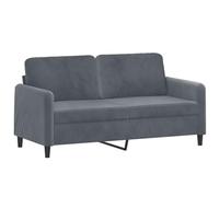 vidaXL Canapé à 2 Places, Causeuse avec Accoudoirs, Siège avec Dossier Rembourré, Meuble de Salon Salle de Séjour, Moderne, Gris Foncé Velours