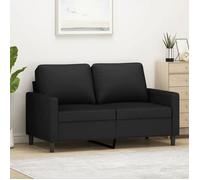 vidaXL Canapé à 2 places 359194 – Velours noir, accoudoirs, dossier rembourré 120 cm