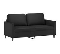 vidaXL Canapé à 2 Places, Causeuse avec Accoudoirs, Siège avec Dossier Rembourré, Meuble de Salon Salle de Séjour, Moderne, Noir Similicuir