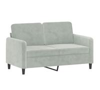 Canapé à 2 places Gris clair 120 cm Velours