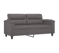 vidaXL Canapé à 2 Places, Causeuse avec Accoudoirs, Siège avec Dossier Rembourré, Meuble de Salon Salle de Séjour, Moderne, Gris Similicuir
