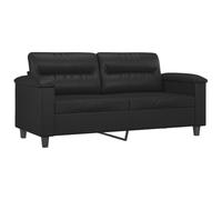 vidaXL Canapé 2 places 359583 – accoudoirs & dossier rembourré – Similicuir noir 140 cm