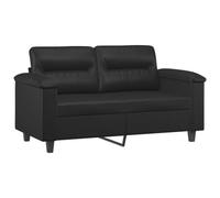 Vidaxl Canapé À 2 Places Noir 120 Cm Similicuir Noir