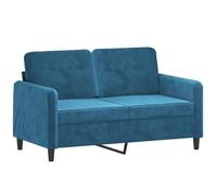 vidaXL Canapé à 2 Places, Causeuse avec Accoudoirs, Siège avec Dossier Rembourré, Meuble de Salon Salle de Séjour, Moderne, Bleu Velours