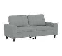 vidaXL Canapé à 2 Places, Causeuse avec Accoudoirs, Siège avec Dossier Rembourré, Meuble de Salon Salle de Séjour, Moderne, Gris Clair Tissu