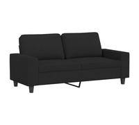 vidaXL Canapé 2 places 359395 – avec oreillers, accoudoirs & dossier rembourrés – Noir 140cm Tissu