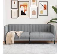 vidaXL Canapé 2 places 372604 – Chaise de relaxation, accoudoirs et dossier, tissu gris clair