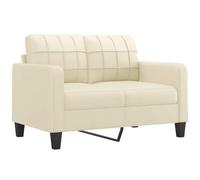 vidaXL Canapé 2 places en similicuir crème 120 cm Beige G