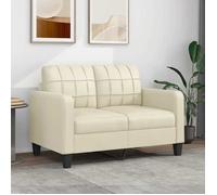 vidaXL Canapé 2 places en similicuir crème 120 cm Beige G
