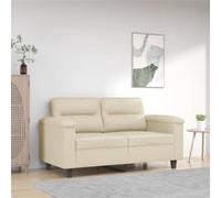 vidaXL Canapé à 2 places Crème 120 cm Similicuir Crème G