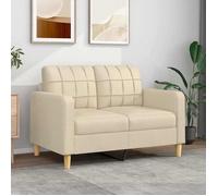 vidaXL Canapé à 2 places Crème 120 cm Tissu, canapé, canapé rembourré, sièges de salon, causeuse, canapé de salon, canapé à 359085