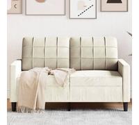vidaXL Canapé à 2 places en velours crème 120 cm