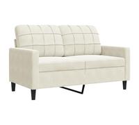 vidaXL Canapé à 2 Places Crème 120 cm Velours, canapé, canapé rembourré, siège de Salon, Causeuse, canapé de Salon, canapé à Deux Places
