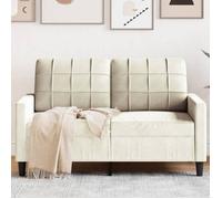 vidaXL Canapé à 2 places en velours crème 120 cm