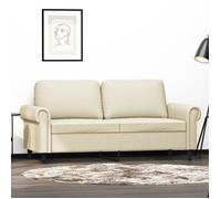vidaXL Canapé à 2 places Crème 140 cm Similicuir