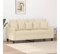 vidaXL Canapé à 2 places Crème 140 cm Tissu