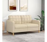 vidaXL Canapé à 2 places Crème 140 cm Tissu Beige G