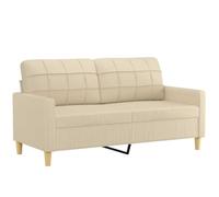 Vidaxl Canapé À 2 Places Crème 140 Cm Tissu