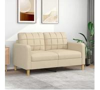 Vidaxl Canapé À 2 Places Crème 140 Cm Tissu
