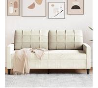 vidaXL Canapé à 2 places Crème 140 cm Velours, canapé, canapé rembourré, siège de salon, causeuse, canapé de salon, canapé à