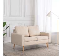 Vidaxl Canapé À 2 Places Crème Tissu