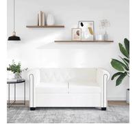 vidaXL Canapé Chesterfield 2 places Blanc