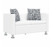 vidaXL Canapé à 2 places Cuir synthétique Blanc